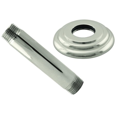 Westbrass 1/2" IPS x 4" Ceiling Mounted Shower Arm W/ Flange in Satin Nickel D3604A-07